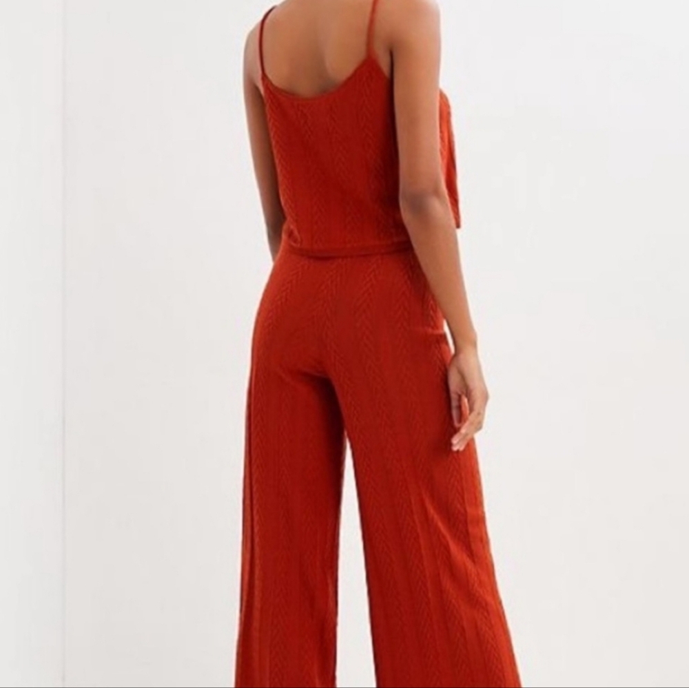 Anthropologie Orange Cable Knit Tank